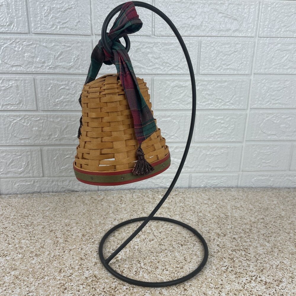 Longaberger 2000 Noel Bell Basket Wrought Iron Stand Set